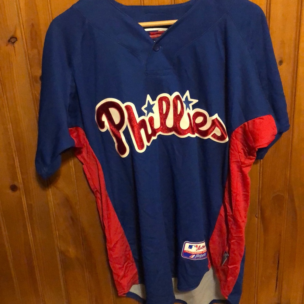 Mens medium Philadelphia Phillies Cool Base Jersey